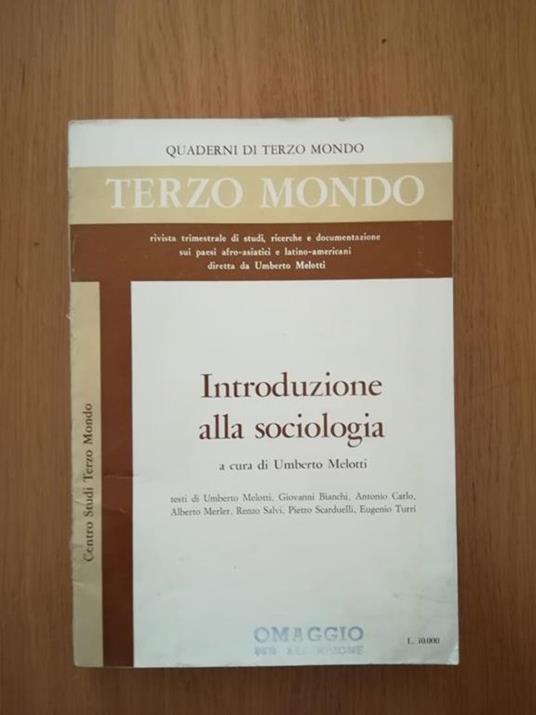 Introduzione alla sociologia - Umberto Melotti - copertina