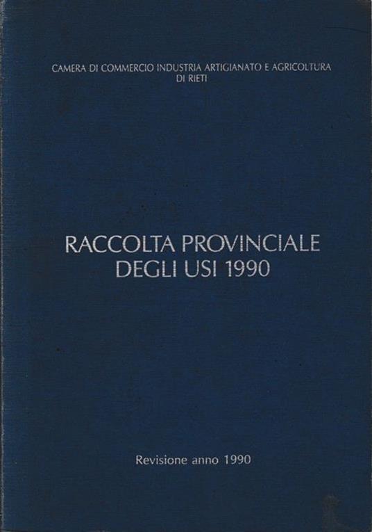 Raccolta provinciale degli usi 1990 - copertina