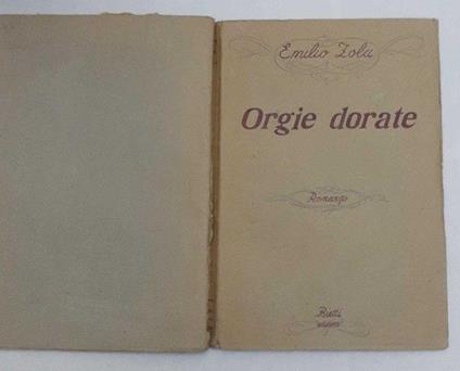 Orgie dorate - Émile Zola - copertina