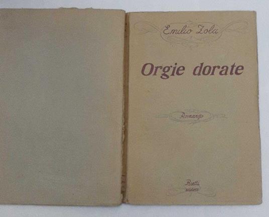 Orgie dorate - Émile Zola - copertina