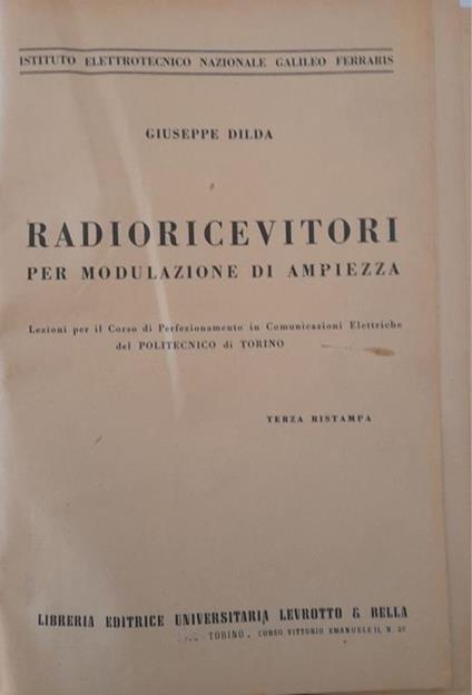 Radioricevitori per modulazione di ampiezza - Giuseppe Dia - copertina