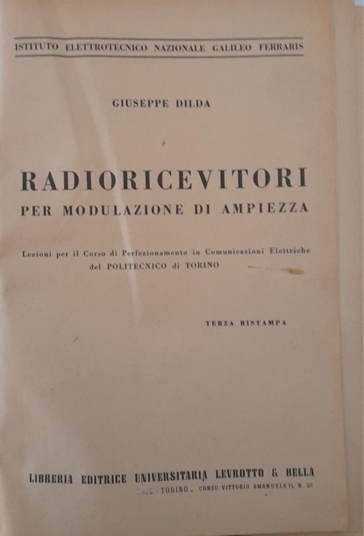 Radioricevitori per modulazione di ampiezza - Giuseppe Dia - copertina