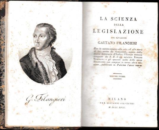 Scienza della legislazione, volume primo - Gaetano Filangieri - copertina