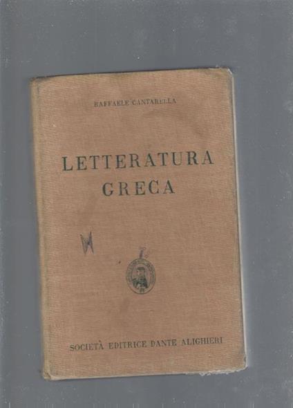 Letteratura greca - Raffaele Cantarella - copertina