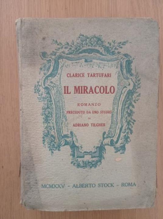 Il Miracolo - Clarice Tartufari - copertina