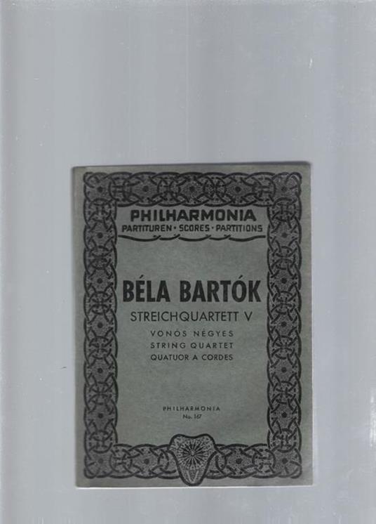 Streichquartett V - Bela Bartok - copertina