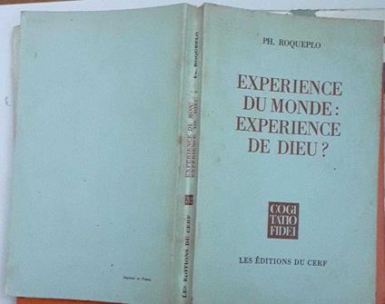 Experience du monde: experience de dieu? - copertina