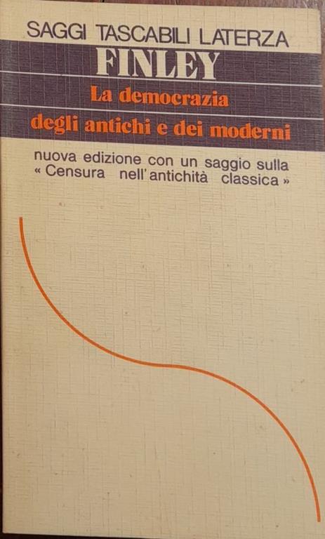 La democrazia degli antichi e dei moderni - Moses I. Finley - copertina