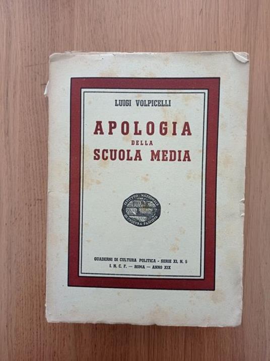 Apologia della scuola media - copertina