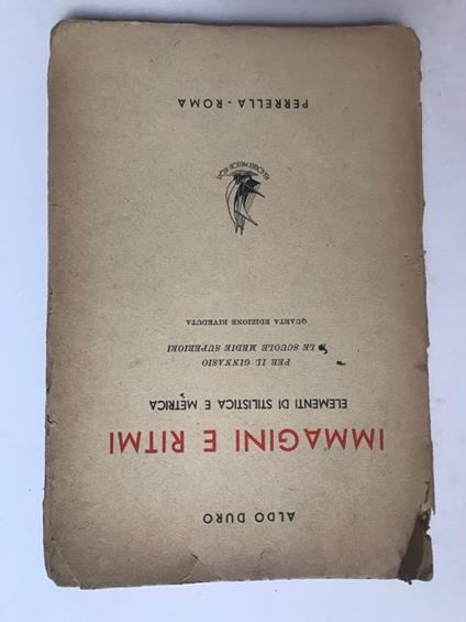 Immagini e ritmi - Elementi di stilistica metrica - Aldo Duro - copertina