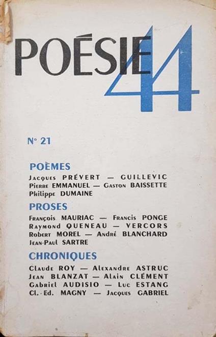 Poèsie 44 (N 21) - copertina