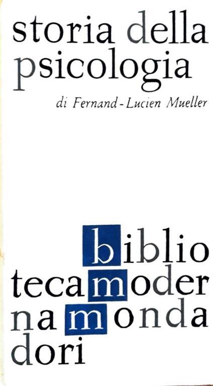 Storia della psicologia - Fernand-Lucien Mueller - copertina