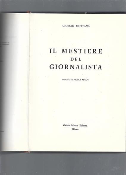 Il mestiere del giornalista - Giorgio Motta - copertina