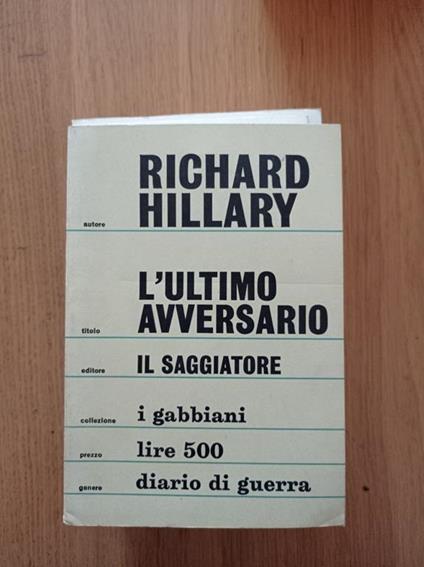 L' ultimo avversario - Richard Hillary - copertina