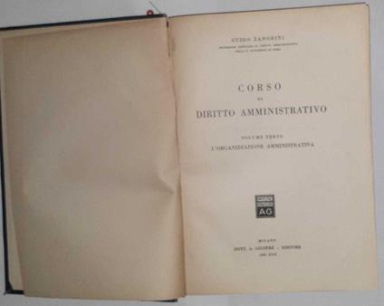 Corso di diritto amministrativo. Volume secondo. La giustizia amministrativa - Guido Zanobini - copertina