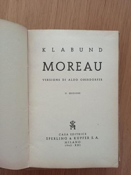 Moreau - Klabund - copertina