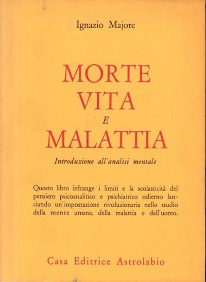 Morte vita e malattia - Ignazio Majore - copertina