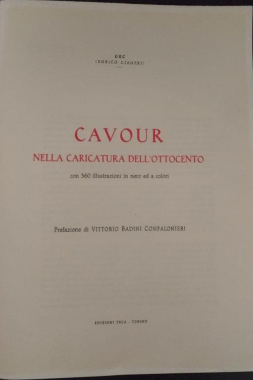 Cavour nella caricatura dell'Ottocento - Enrico Gianeri - copertina