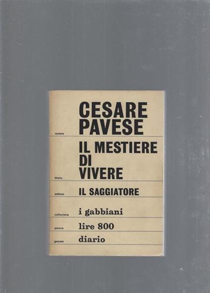 Il mestiere di vivere - Cesare Pavese - copertina