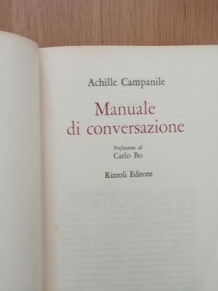 Manuale di conversazione - Achille Campanile - copertina