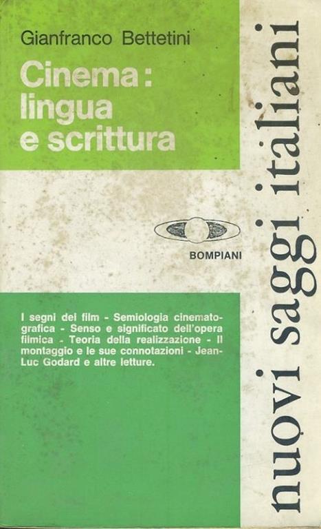 Cinema: lingua e scrittura - Gianfranco Bettetini - copertina