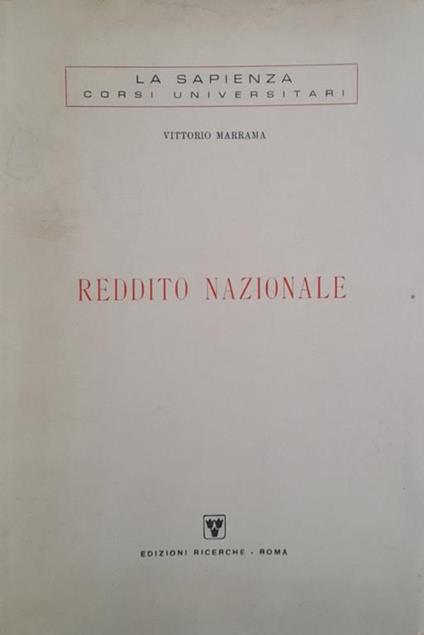 Reddito nazionale - Vittorio Marrama - copertina