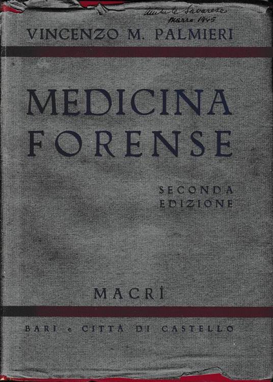 Medicina Forense - Vincenzo Palmieri - copertina