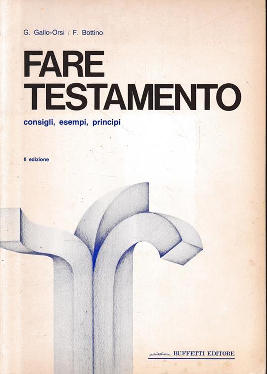 Fare testamento consigli, esempi, principi - copertina