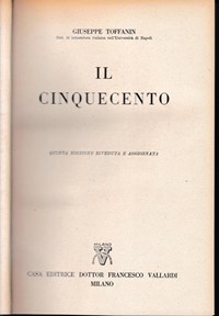 Storia Letteraria d'Italia - Il Cinquecento