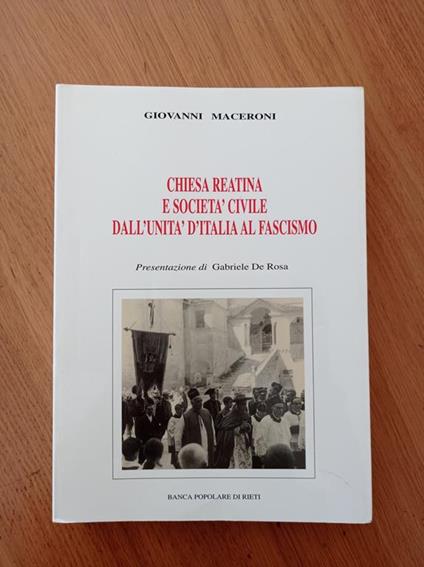 Chiesa reatina e società civile dall'Unità D'Italia al Fascismo - Giovanni Maconi - copertina