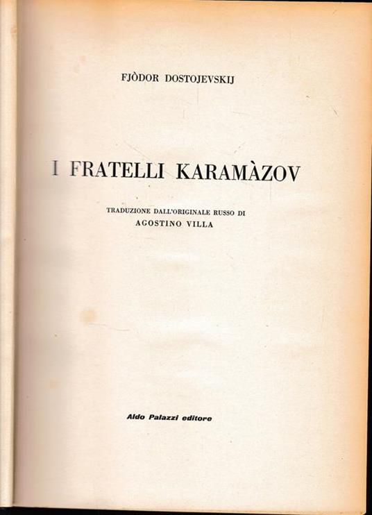 I Fratelli Karamàzov - Fëdor Dostoevskij - copertina