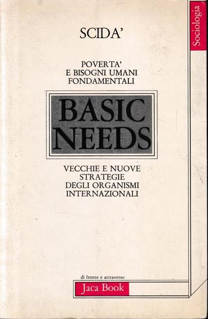 Povertà e bisogni umani fondamentali - Giuseppe Scidà - copertina