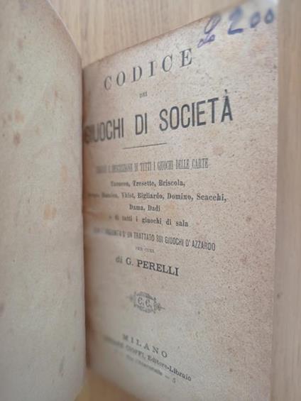 Codice dei giuochi di società - copertina