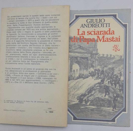 La sciarada di Papa Mastai - Giulio Andreotti - copertina