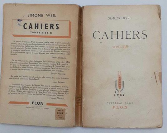 Cahiers. Tome III - Simone Weil - copertina