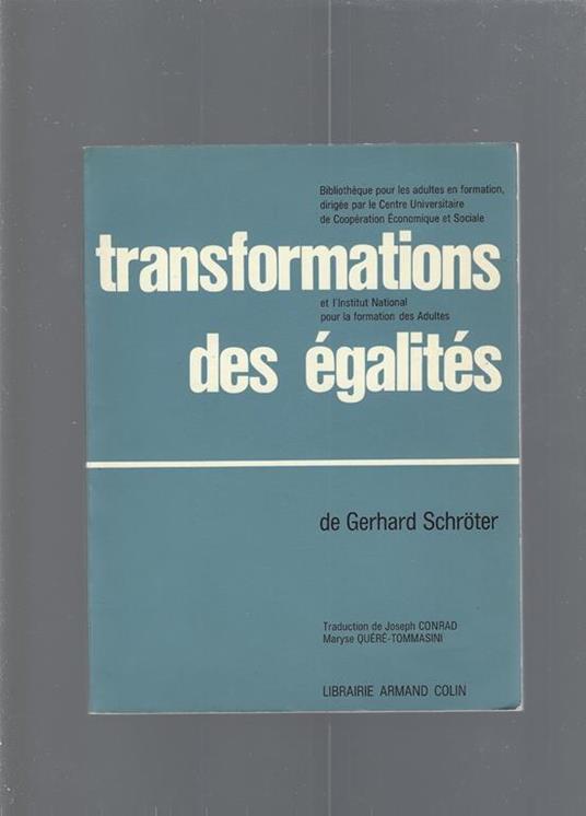 Trasformations Des Egalites - copertina