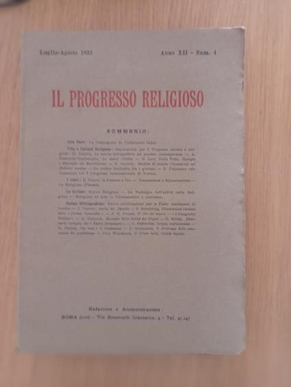 Il Progresso Religioso - copertina