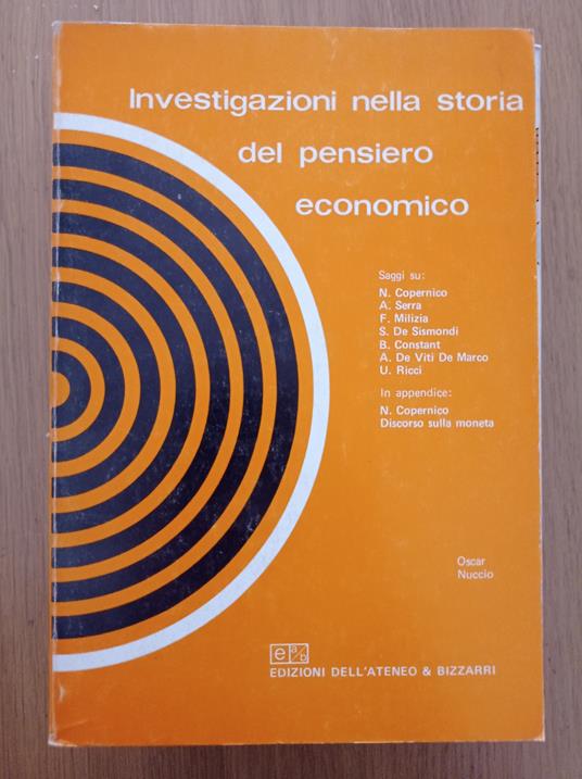 Investigazioni nella storia del pensiero economico - Oscar Nuccio - copertina