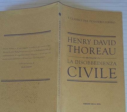 La disobbedienza civile - Henry David Thoreau - copertina