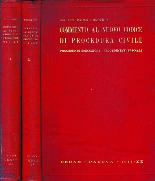 Commento al nuovo codice di procedura civile, 2 volumi - Paolo D'Onofrio - copertina