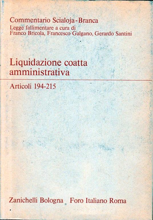 Liquidazione coatta amministrativa, art. 194-215 - Angelo Bonsignori - copertina