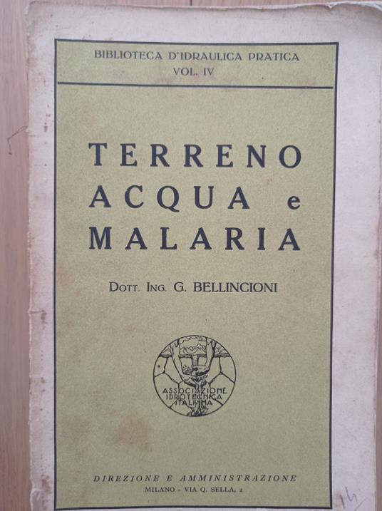 Terreno acqua e malaria - copertina