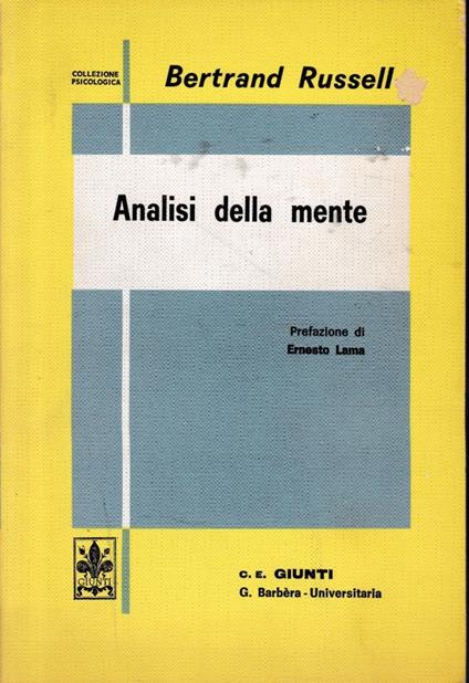 Analisi della mente - Bertrand Russell - copertina