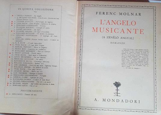 L' angelo musicante (A Zenelo Angyal) - Ferenc Molnár - copertina