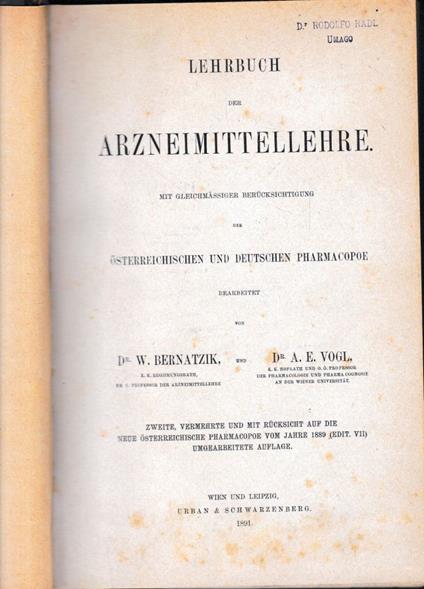 Lehrbuch der Arzneimittellehre - copertina