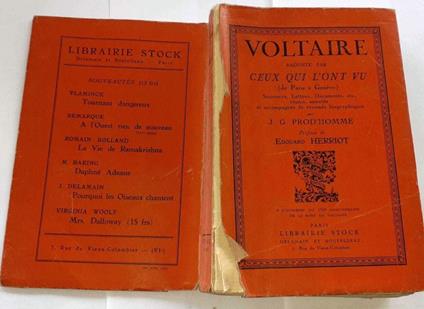Voltaire raconte' par ceux qui l'ont vu (de Paris a' Genevre) Souvenirs, lettres, documents, etc - copertina