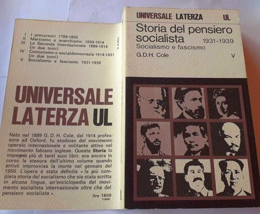 Storia del pensiero socialista V - G. D. H. Cole - copertina