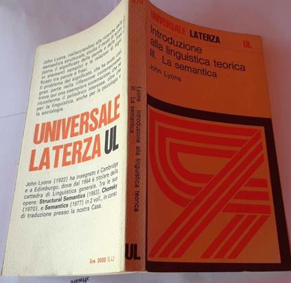 Introduzione alla linguistica teroica III - John Lyons - copertina