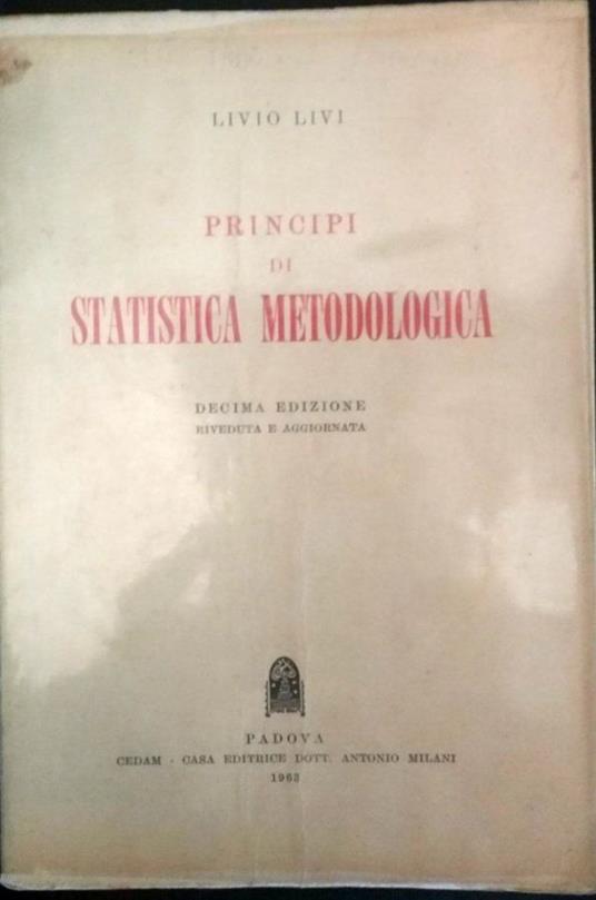 Principi di statistica metodologica - Livio Livi - copertina