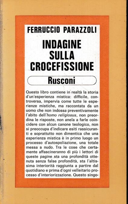 Indagine sulla crocifissione - Ferruccio Parazzoli - copertina